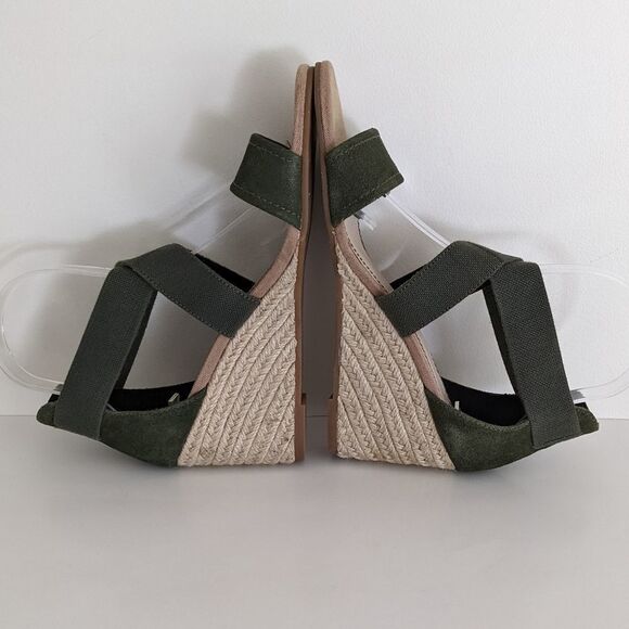 Splendid Green Suede Espadrilles Wedge Sandals Women's 8.5 - Picture 5 of 10